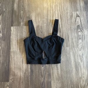 Classic Black Cut-Out Crop Top (Size XS)